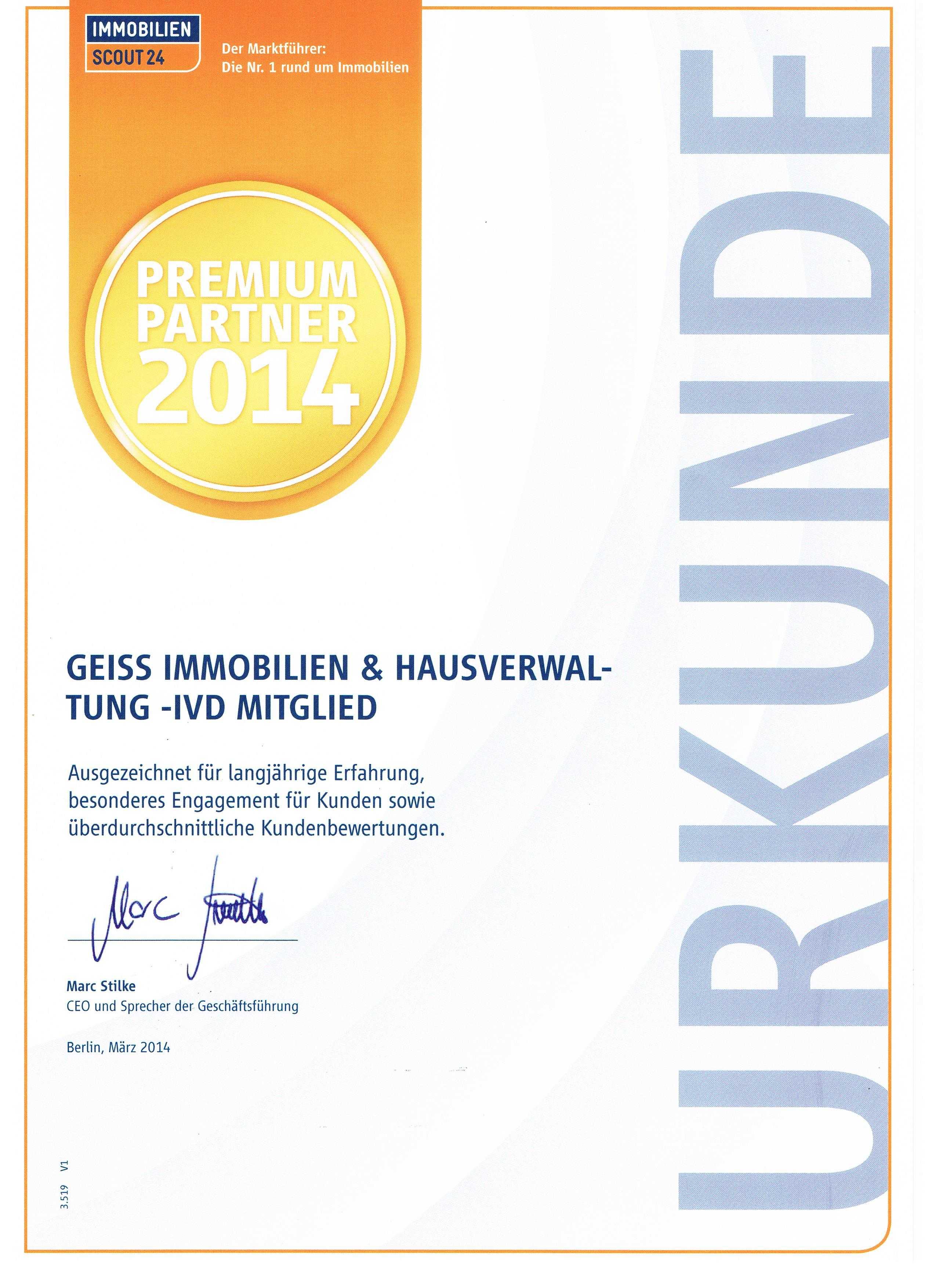 ImmobilienScout - Premium Partner 2014